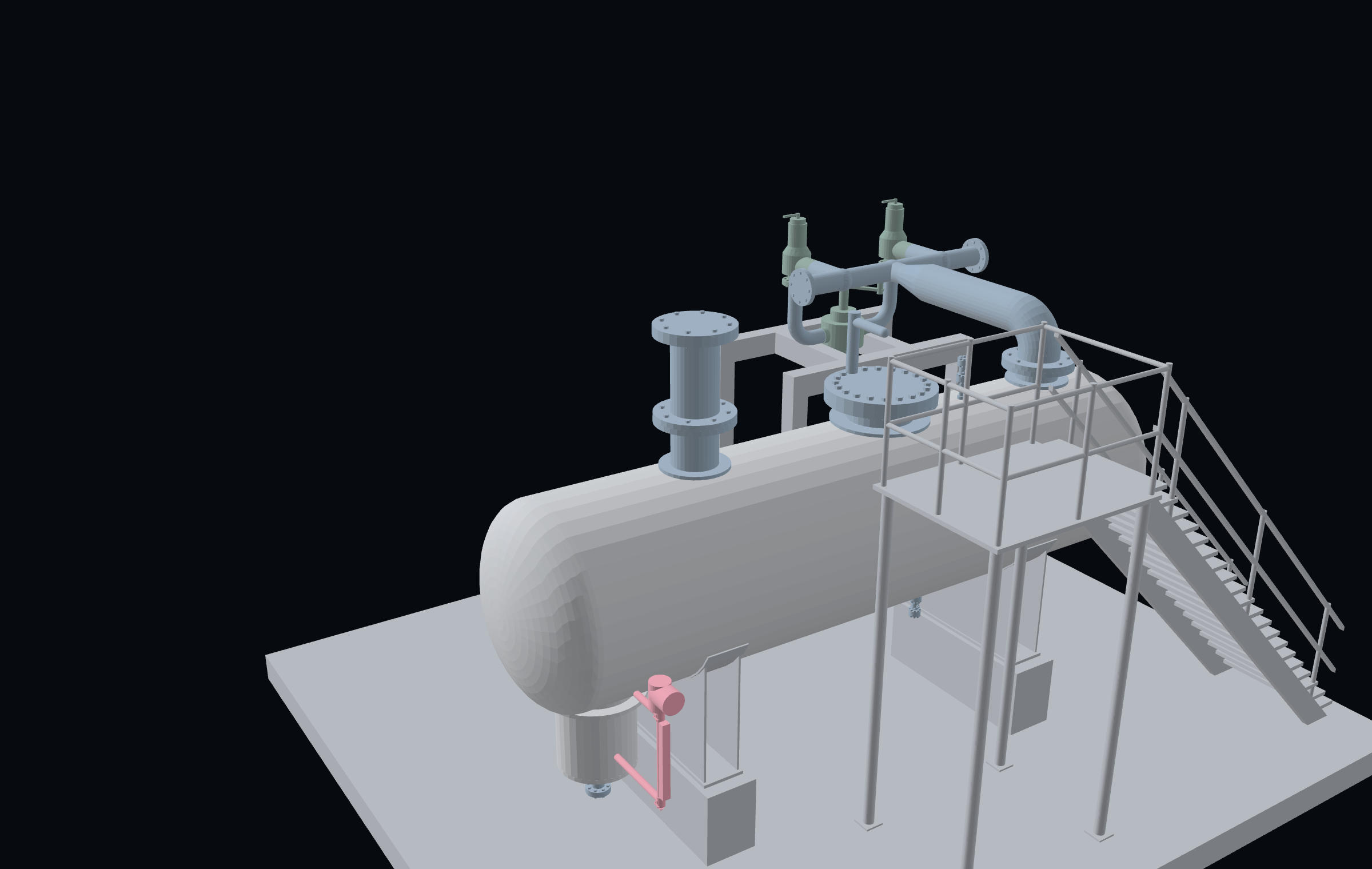 Sectioned view of the KO1800 Relief Valve and Flare Knockout Drum mechanism
