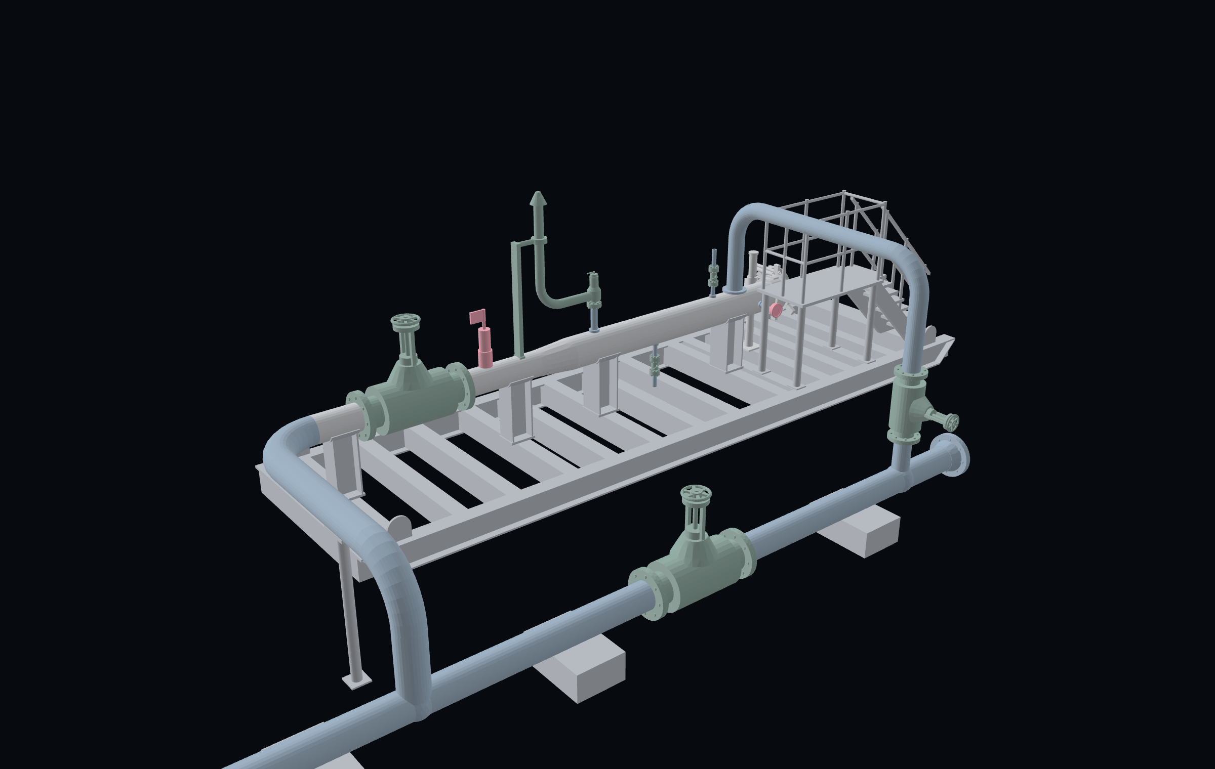 Sectioned view of the PT1612 Pig Launcher Skid mechanism