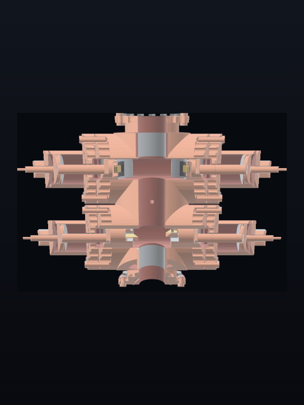 Sectioned view of the Sentinel 10K Dual-Ram BOP Stack mechanism