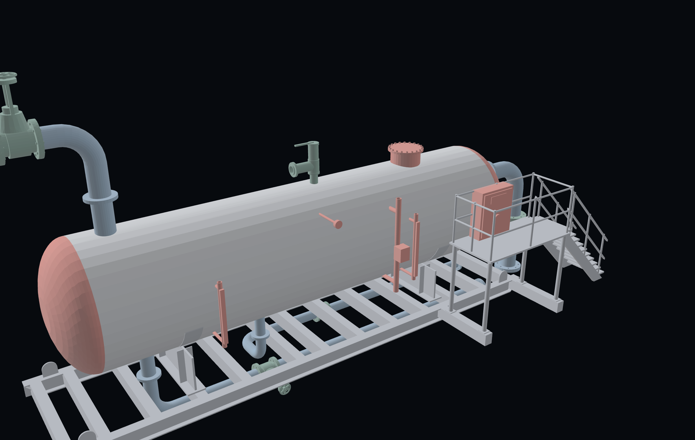 Sectioned view of the SEP2400 Three-Phase Horizontal Separator mechanism